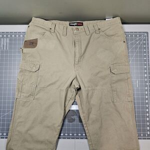 Wrangler Riggs Pants 44x34 Double Knee Cargo Ripstop Canvas Workwear Y2K Biker
